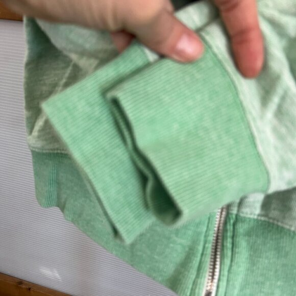 PULL & BEAR Heather Green White Zip Up Hoodie Sweat Jacket Sz L - Picture 5 of 13